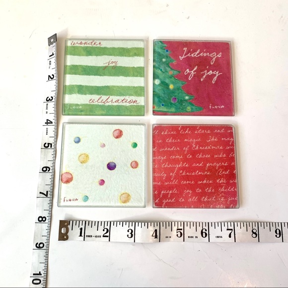 COPY - Vintage FLAVIA Christmas Coaster Set of 4 - Picture 2 of 8